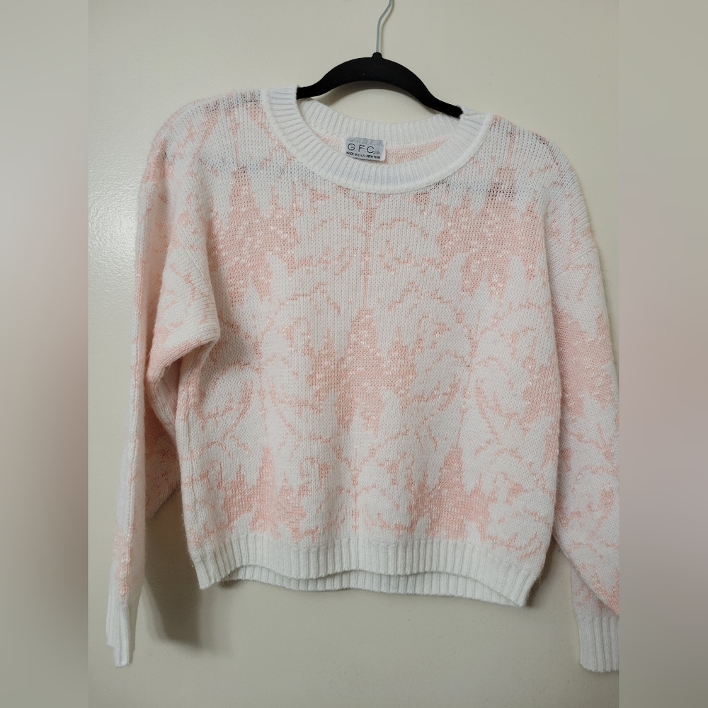 Vintage G.F.C. Pink Floral Crop Sweater